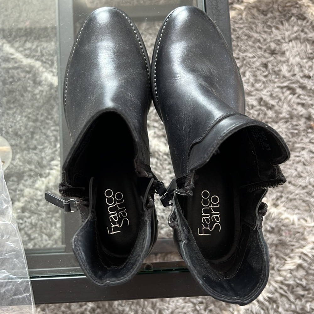 Size 7.5 franco sarto black booties never worn